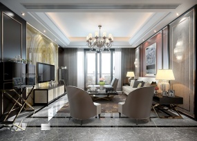 欧式客厅3D家装模型设计